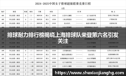 排球耐力排行榜揭晓上海排球队荣登第六名引发关注